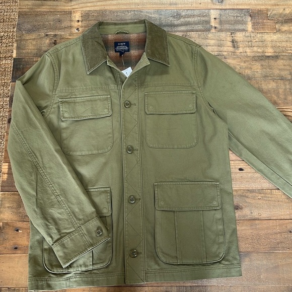 J. Crew flannel lined barn/hunting jacket, size M, NWT - Picture 2 of 9